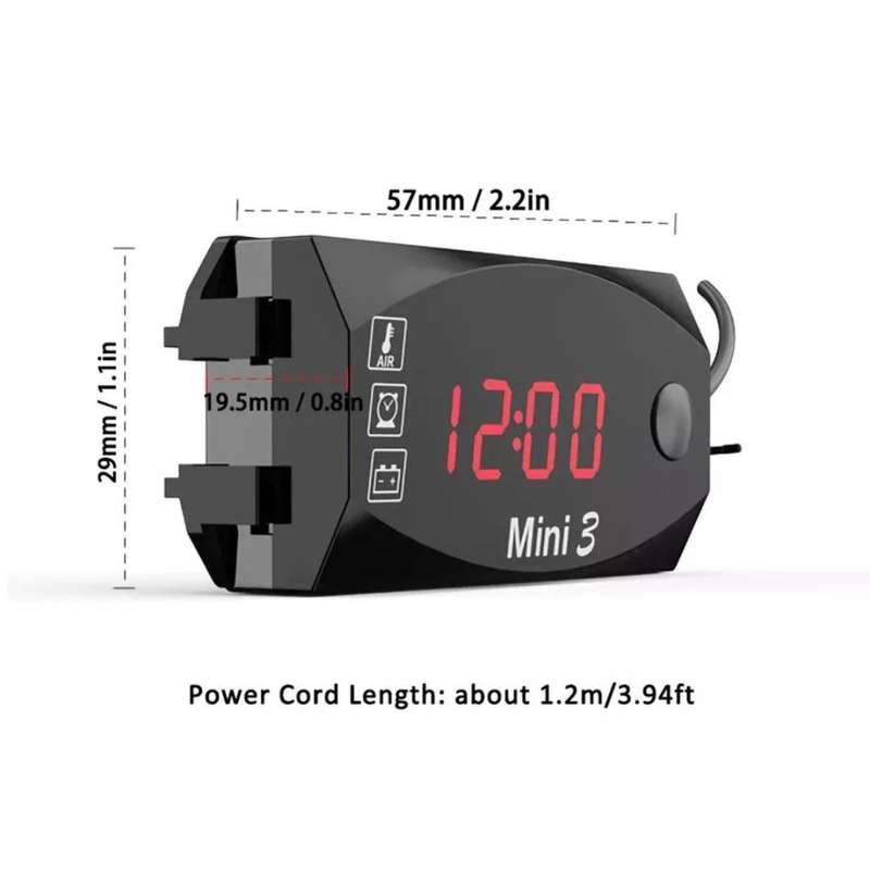 LED Digital Display Panel-Voltmeter, Electronic Clock and Thermometer (red)