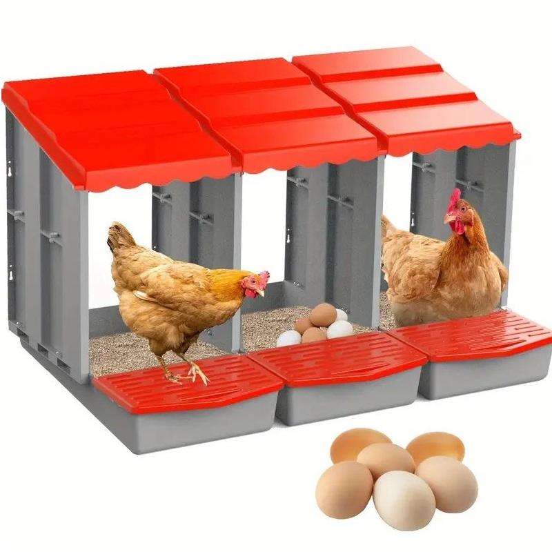 Chicken Nesting Boxes-3 Compartments -Red