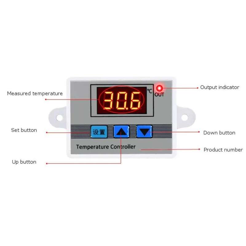 Robitco W3001 Digital Thermometer Controller with LED Display (220V) 2 piece Bundle