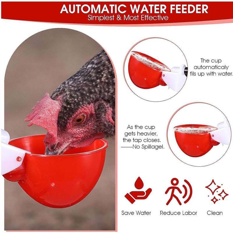 Smooth Chicken Waterer Cups-15 Pieces