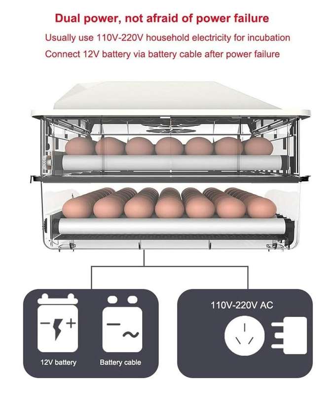 128 Egg Incubator -Dual Power