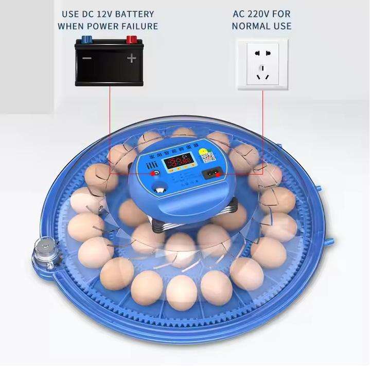 Round Blue 52 Egg Incubator -Dual Power