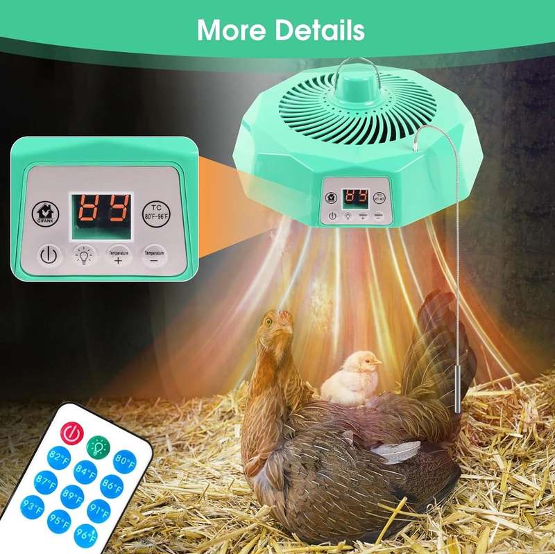 Chicken Coop Heater Light and Fan with remote