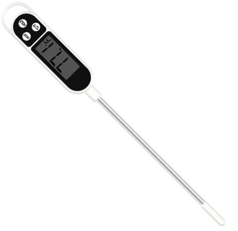 Stainless Steel Digital Cooking Thermometer -White