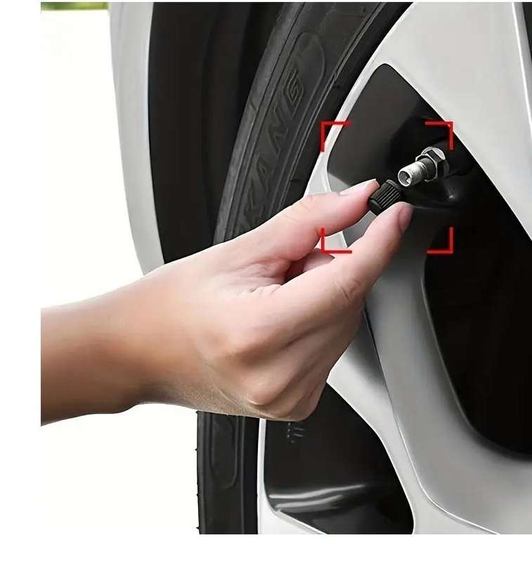 Black Tyre Valve Caps -Pack of 20