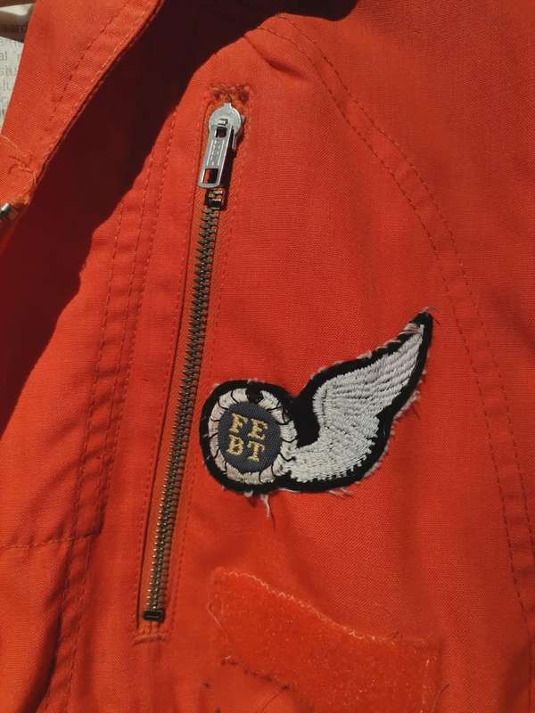 GENUINE ORANGE SOUTH AFRICAN AIR FORCE FLIGHT SUIT FROM 1979.