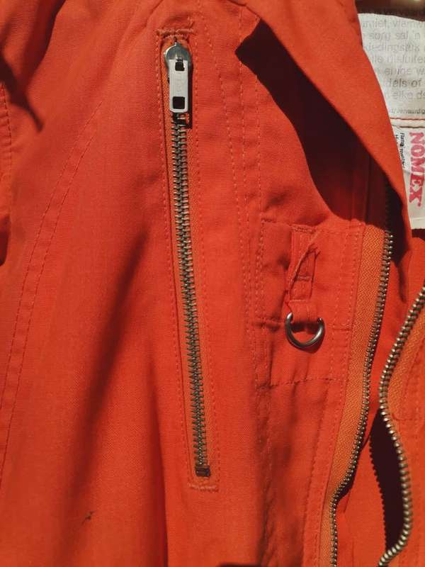 GENUINE ORANGE SOUTH AFRICAN AIR FORCE FLIGHT SUIT FROM 1979.