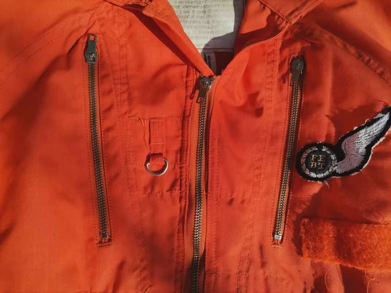 GENUINE ORANGE SOUTH AFRICAN AIR FORCE FLIGHT SUIT FROM 1979.