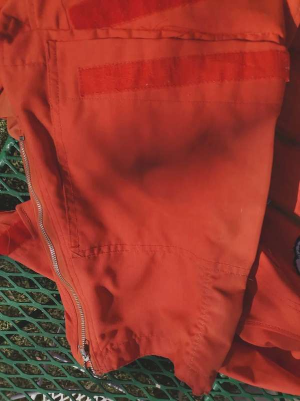 GENUINE ORANGE SOUTH AFRICAN AIR FORCE FLIGHT SUIT FROM 1979.
