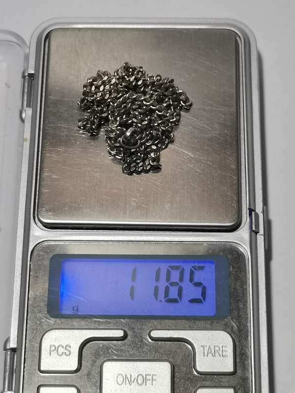 SIILVER NEACKLACE .LENGHT: 61CM. WEIGHT: 11.85 GRAMS.