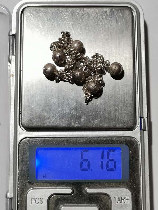 STERLING SILVER BELL BRACELET. STAMPED. WEIGHT: 6.16 GRAMS.