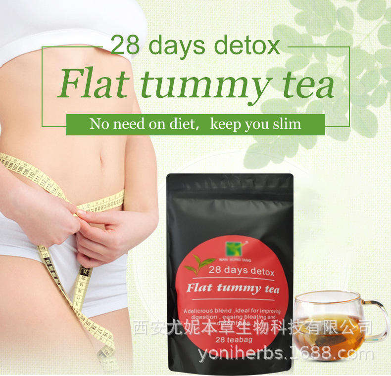 Flat tummy tea 28 day detox all natural ingredients detoxes and rids body of waste, helps with bloat