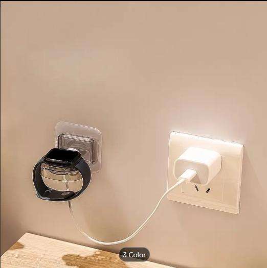 Wall-Mounted Universal Watch Holder - No-Drill Adhesive Installation, Featuring Rear Charging Port