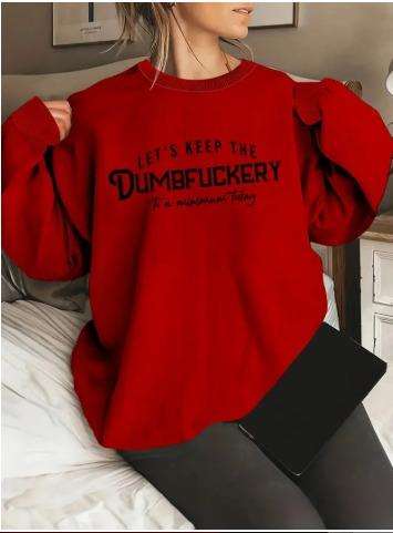 Red crew neck sweater, light weight, - XL