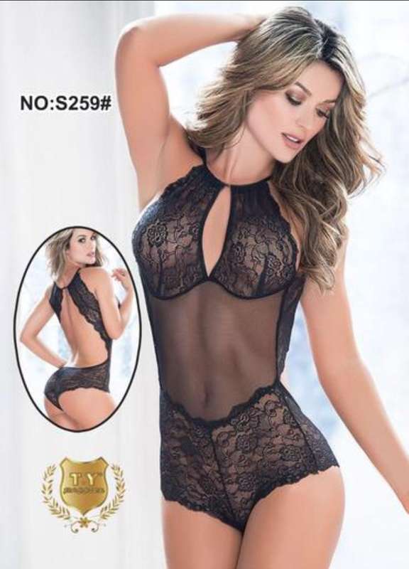 PINK MESH AND LACE TEDDY - FREE SIZE