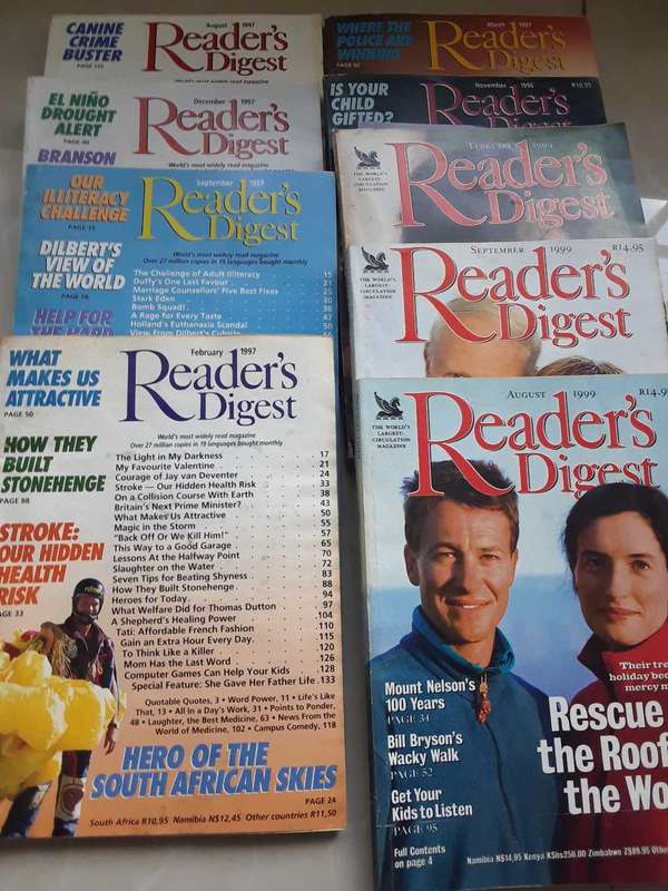 Readers Digest - 30 copies from 1994 to 1999