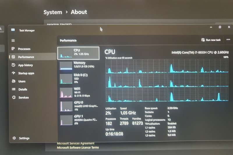 Dell Precision 5530 - 32GB RAM - 512GB NVME SSD - NVIDIA P2000 GPU -i 7 8850H CPU
