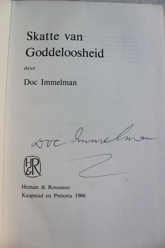 GETEKEN: Skatte van Goddeloosheid. Doc Immelman