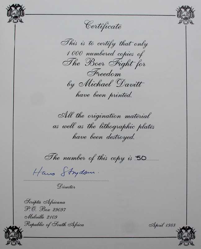 The Boer fight for freedom by M. Davitt. Limited edition!! Scripta Africana series.