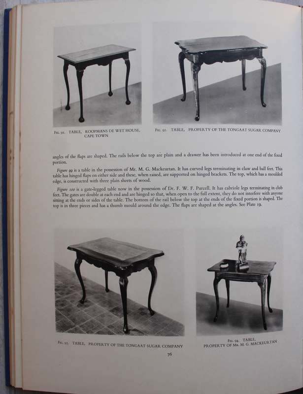 Eighteenth Century Furniture in South Africa by G.E. Pearse - first edition 1960