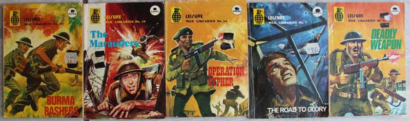 5 x Leisure War Picture Library Library graphic comics