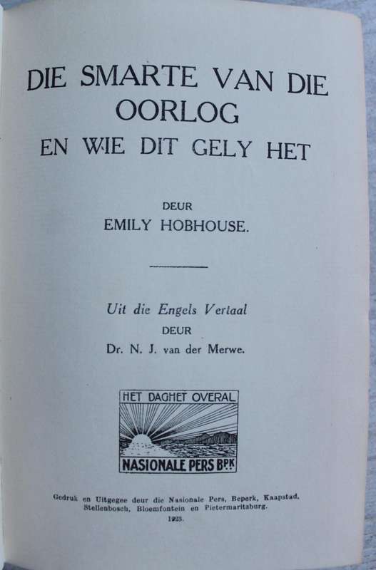 Die Smarte van die Oorlog - Emily Hobhouse