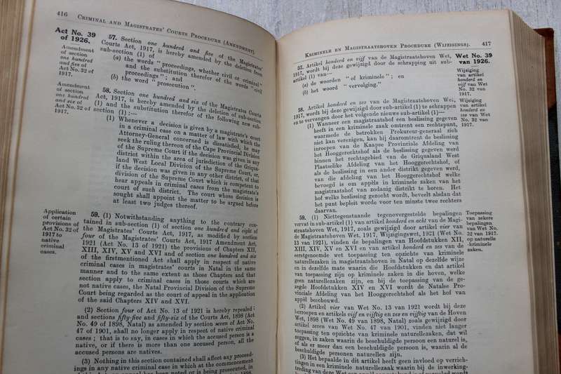 1926 STATUTES OF THE UNION OF SOUTH AFRICA \ WETTEN VAN DE UNIE VAN ZUID-AFRIKA