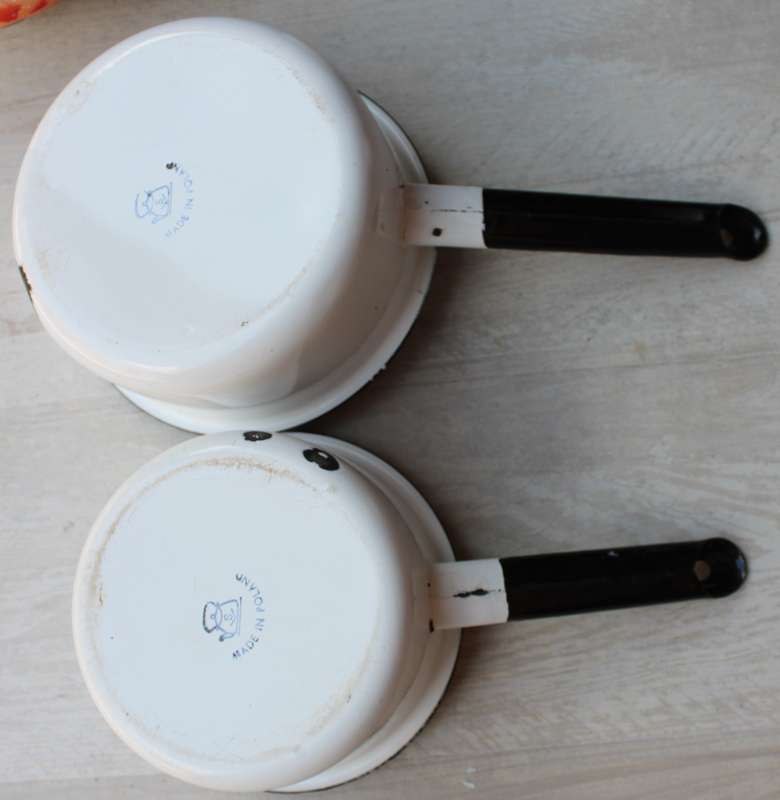 Vintage enamel bowls made in Poland