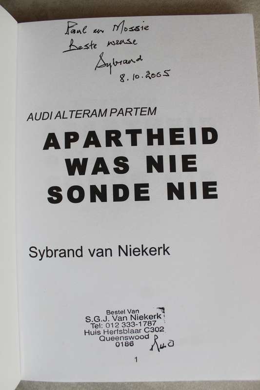 GETEKEN: Apartheid was nie sonde nie - Sybrand van Niekerk