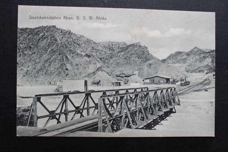 Post Card postcard DSWA Deutsch Sud-West-Africa - Staatsbahnstation Khan