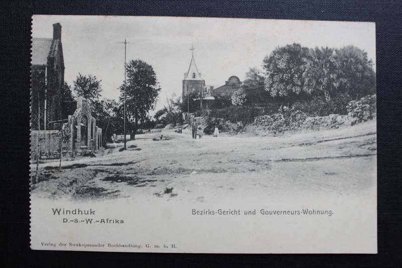 Post Card postcard DSWA Deutsch Sud-West-Africa - Bezirks-Gericht und Gouveneurs-Wohnung Windhuk