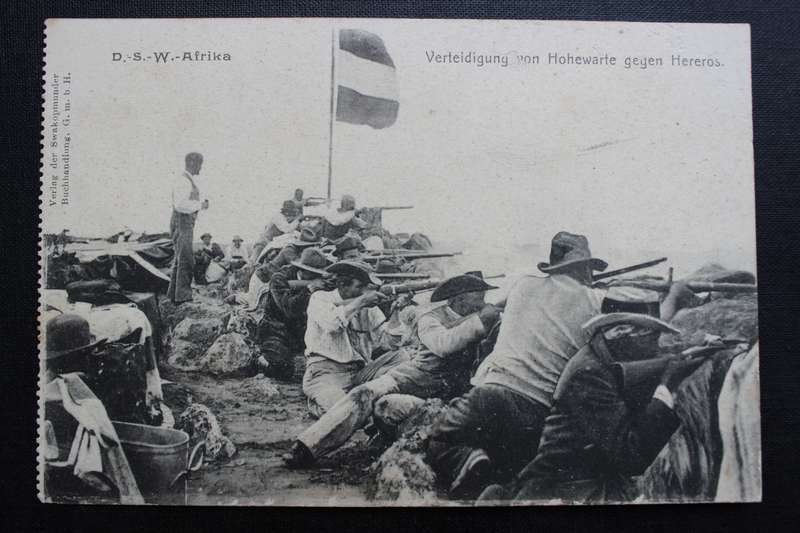 Post Card postcard DSWA Deutsch Sud-West-Africa - Verteidigung von Hohewarte gegen Hereros