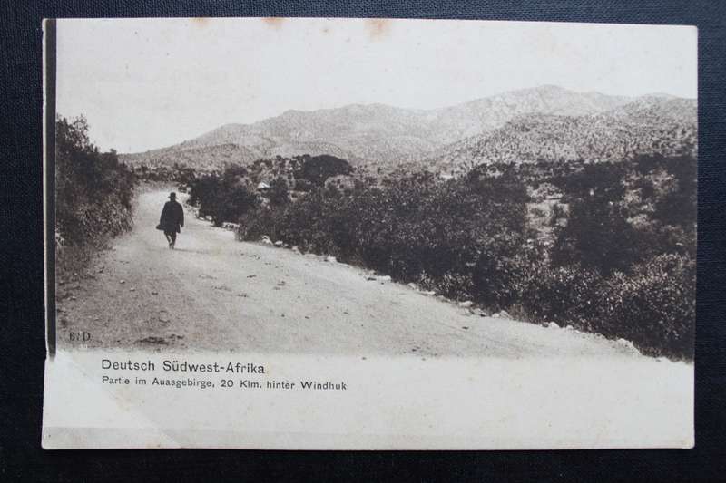 Post Card postcard DSWA Deutsch Sud-West-Africa - Partie im Auasgebirge, 20kh hinter Windhuk