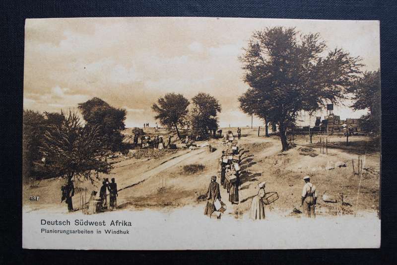 Post Card postcard DSWA Deutsch Sud-West-Africa - Planierungsarbeiten in Windhuk