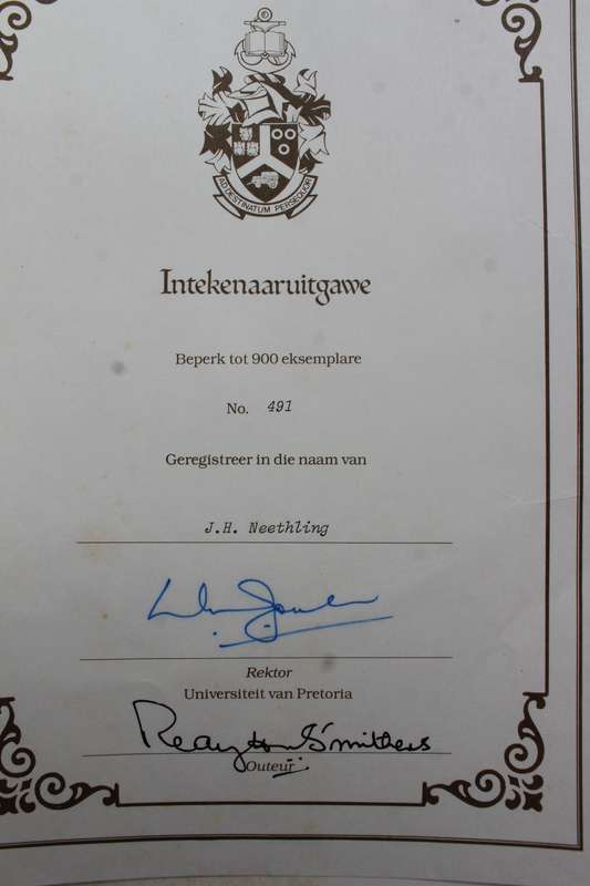 Geteken deur skrywer - nr 491 van 900 eksemplare - Die Soogdiere van die Suider-Afrikaanse Substreek