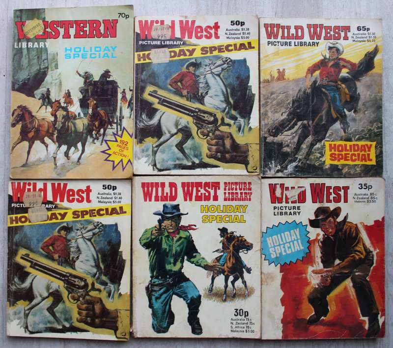 6 x  Wild West Picture Library Holiday special graphic comics