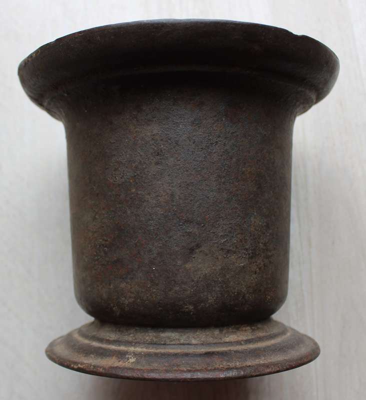 Antique cast iron mortar and pestle