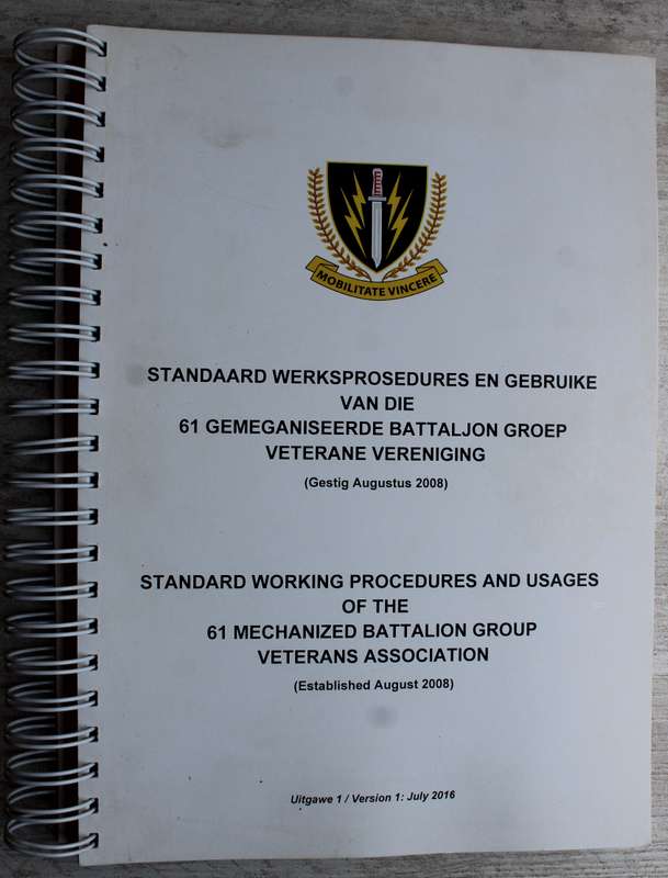 Standard working procedures and usages of the 61 Mechanized Battalion group veterans association