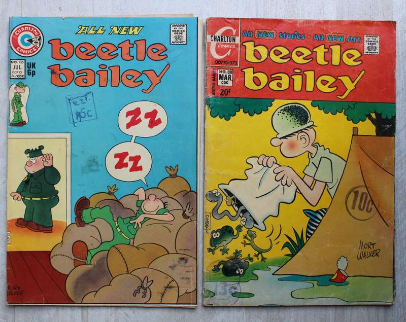 Charlton comics - BEETLE BAILEY numbers 88 & 106