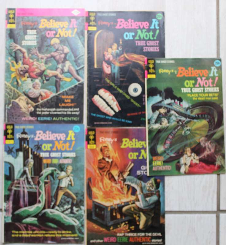 5 x Gold Key Ripley's Believe it or Not true ghost stories comics