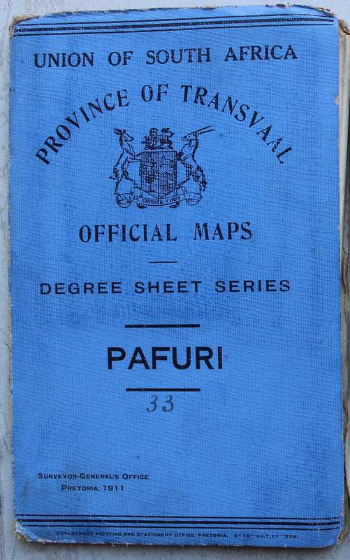 1911 PAFURI Map - Union of South Africa / Province of Transvaal