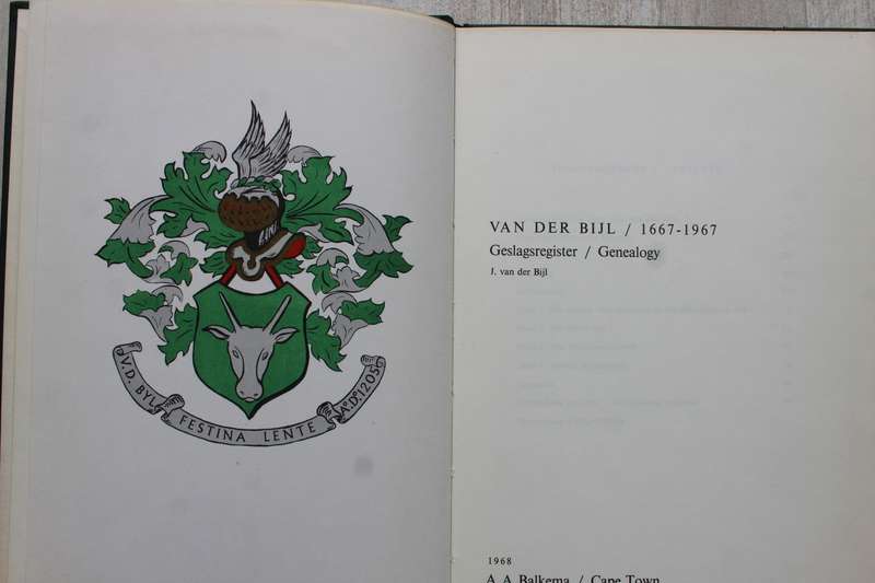 Van der Bijl / 1667-1967 / Geslagsregister / Genealogy