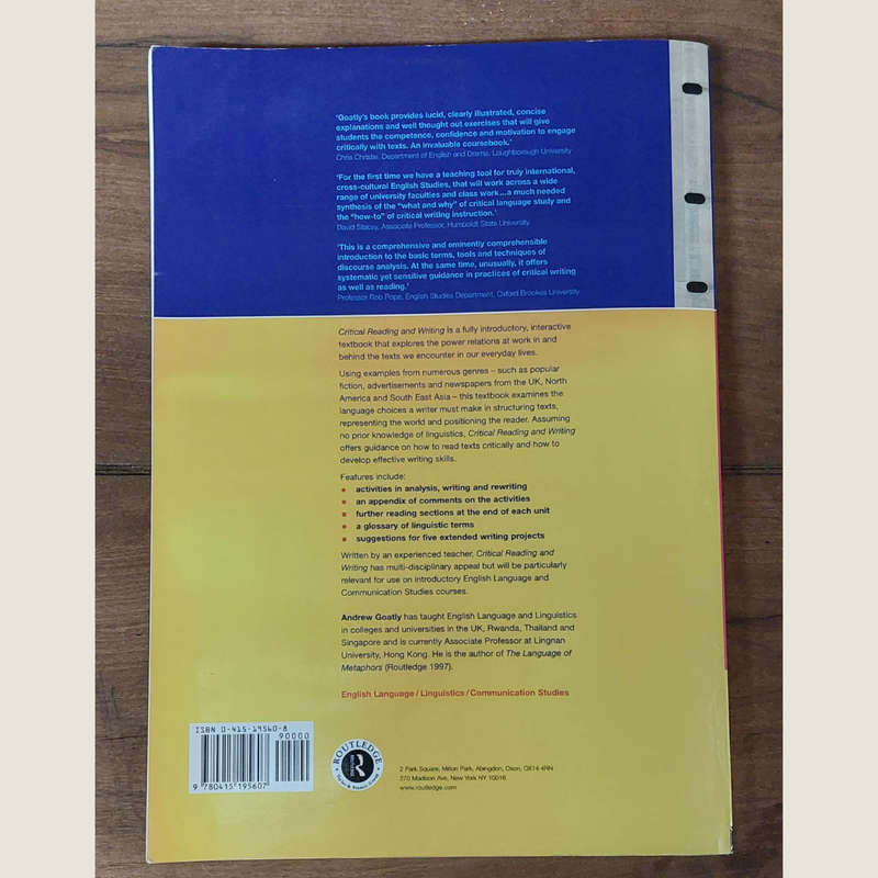 Critical Reading and Writing - Andrew Goatly