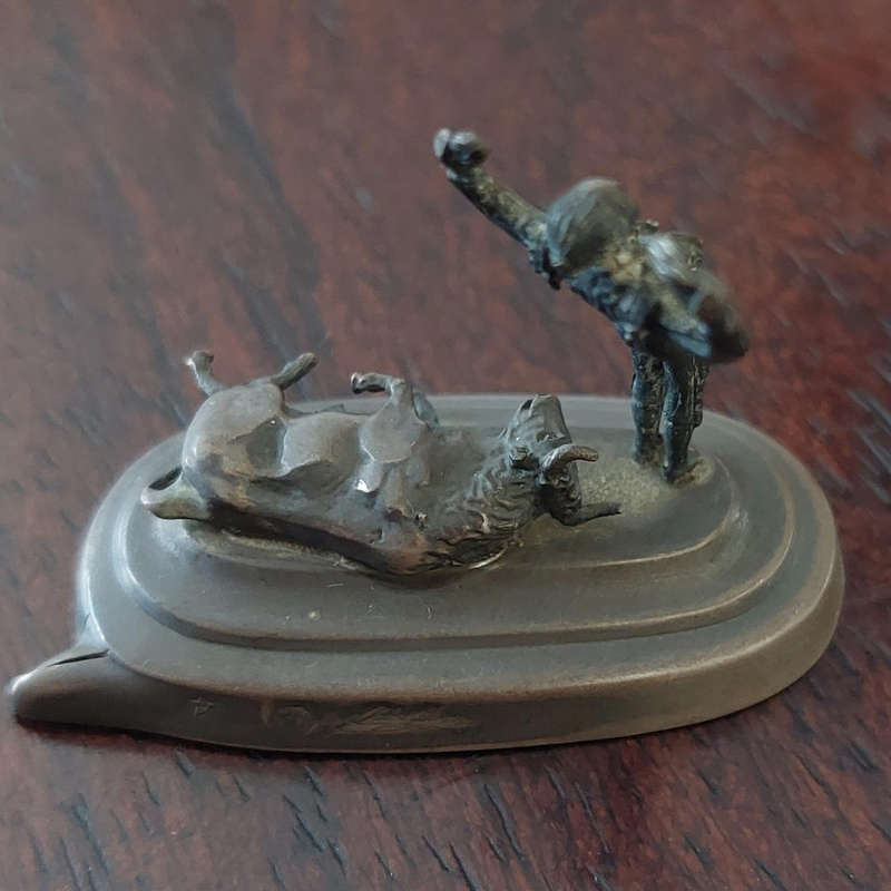 Eight Vintage Pedro Duran - Spanish Bullfighting Corrida De Toros Silver Place Card Holders