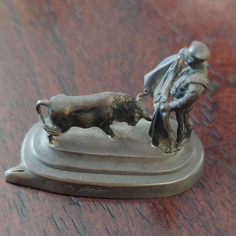 Eight Vintage Pedro Duran - Spanish Bullfighting Corrida De Toros Silver Place Card Holders