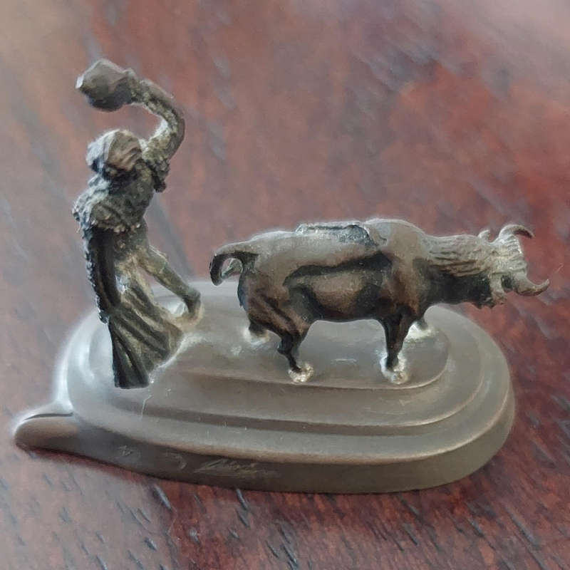 Eight Vintage Pedro Duran - Spanish Bullfighting Corrida De Toros Silver Place Card Holders