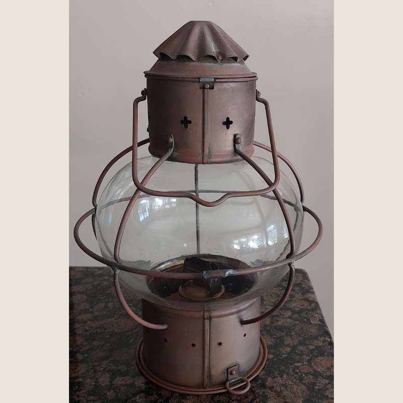Small Antique Onion Copper Nautical Ship Oil Anchor Lantern
