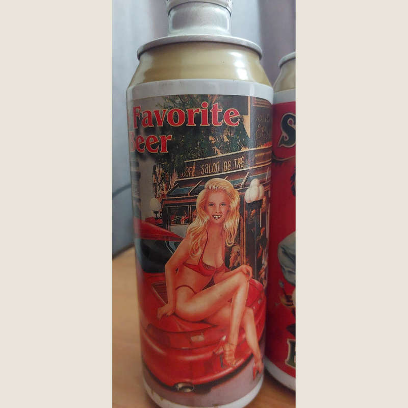 Three Vintage Vamp Shakers & Favourite Beer Bottels
