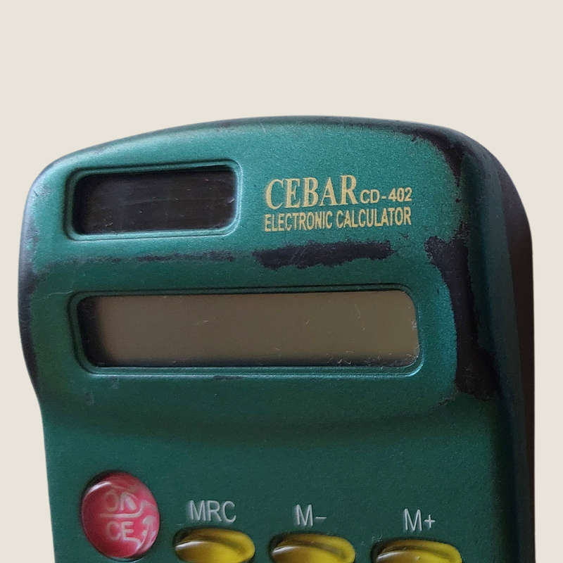 Vintage Green CEBAR Electronic Calculator