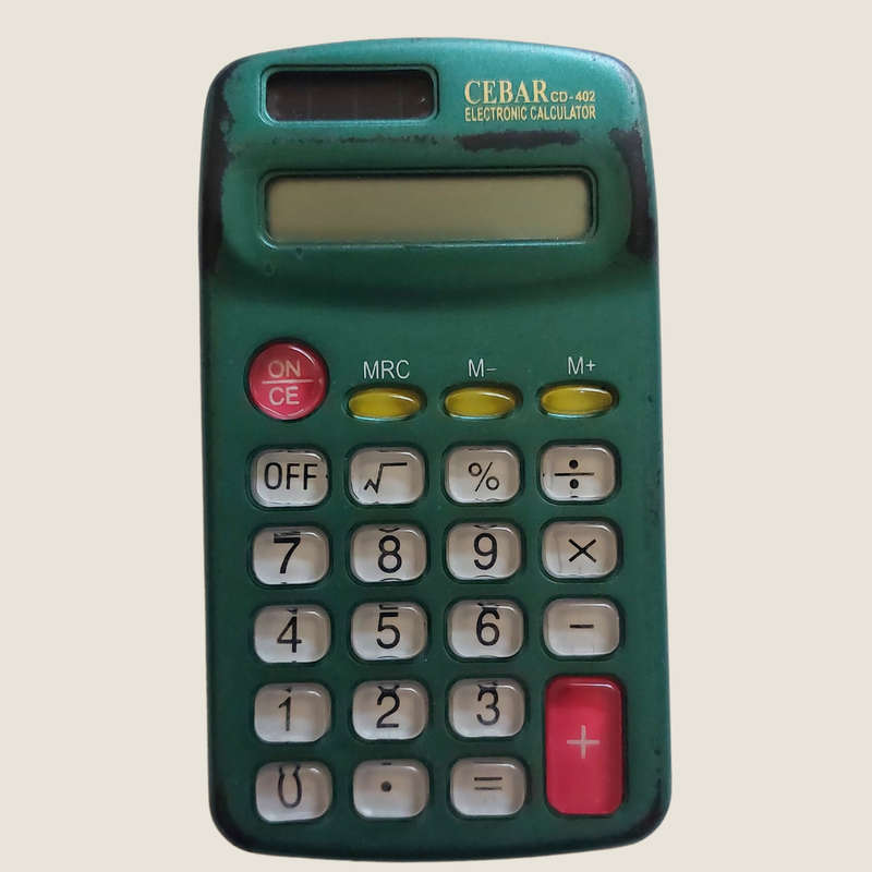 Vintage Green CEBAR Electronic Calculator